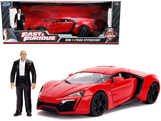 Lykan Hypersport Red w Lights Dom Figurine Fast & Furious Movie 1/18 Diecast Ca