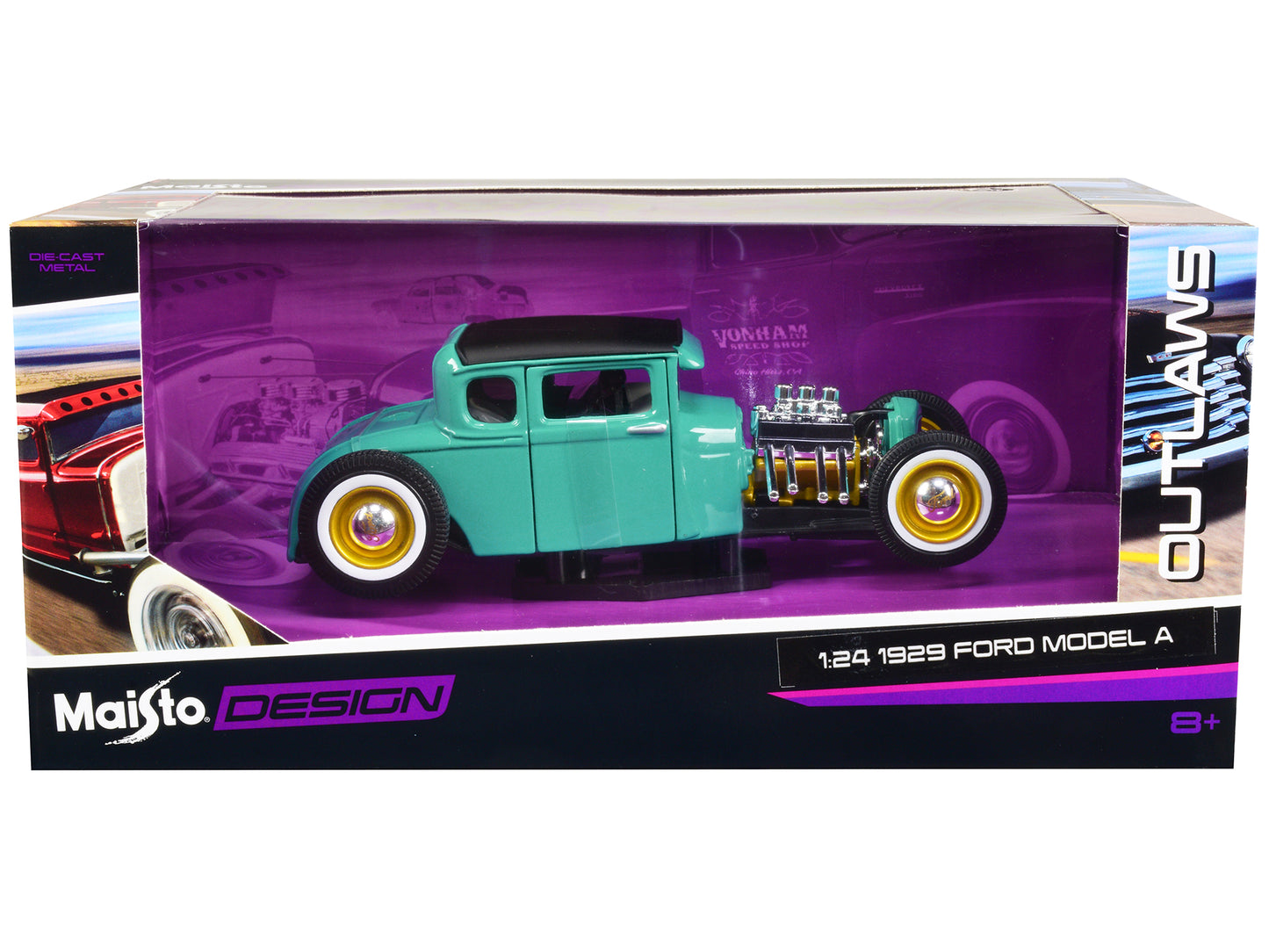 1929 Ford Model A Green w Matt Black Top Outlaws Series 1/24 Diecast Car Maisto