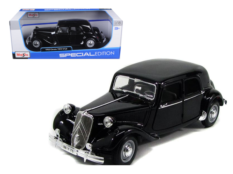 1952 Citroen 15CV 6CYL Black 1/18 Diecast Car Maisto