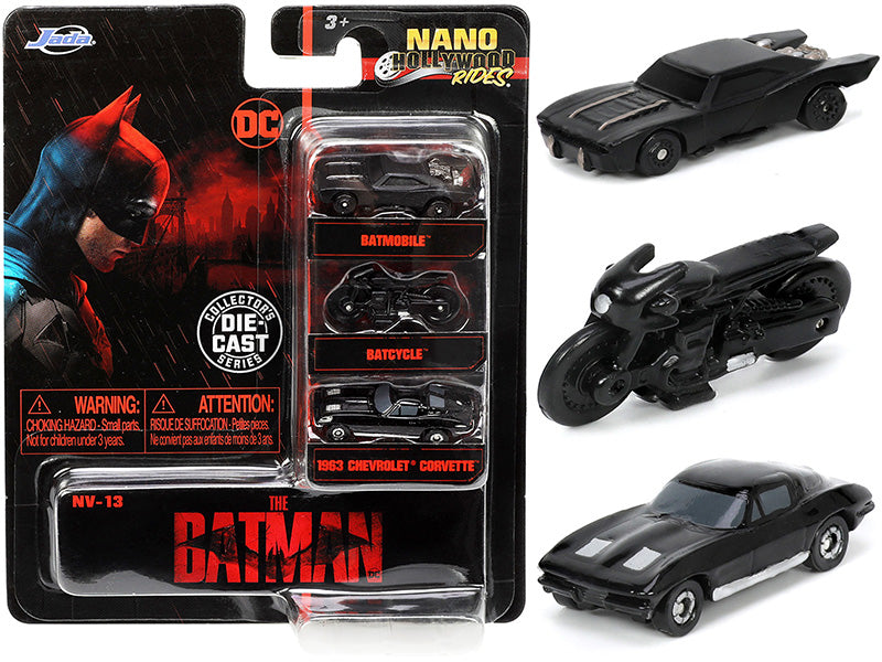 The Batman 2022 Movie 3 piece Set DC Comics Nano Hollywood Rides Series Diecast