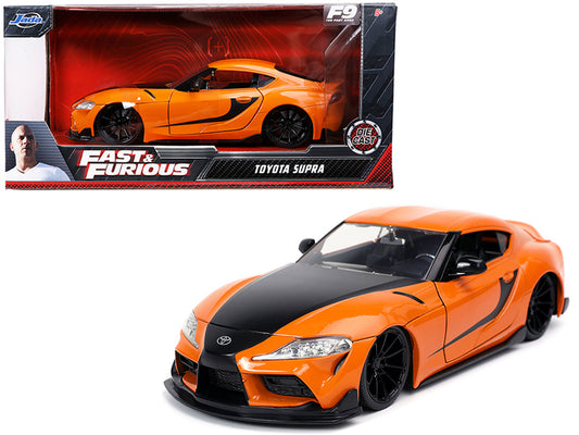 Toyota Supra Orange w Black Stripes Fast & Furious 9 F9 2021 Movie 1/24 Diecast