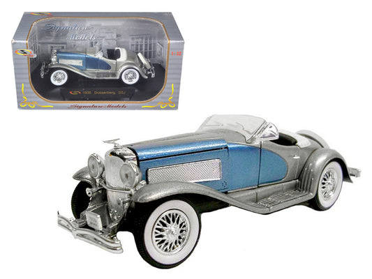 1935 Duesenberg SSJ Convertible Blue Silver 1/32 Diecast Car Signature Models