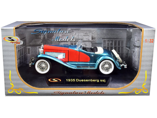 1935 Duesenberg SSJ Convertible Blue Red 1/32 Diecast Car Signature Models