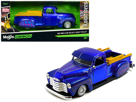 1950 Chevrolet 3100 Pickup Truck Lowrider Candy Blue w Graphics Lowriders Serie