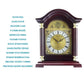 Bedford Redwood Oak Wood Finish Mantel Shelf Desk Clock with 4 Hourly Chimes