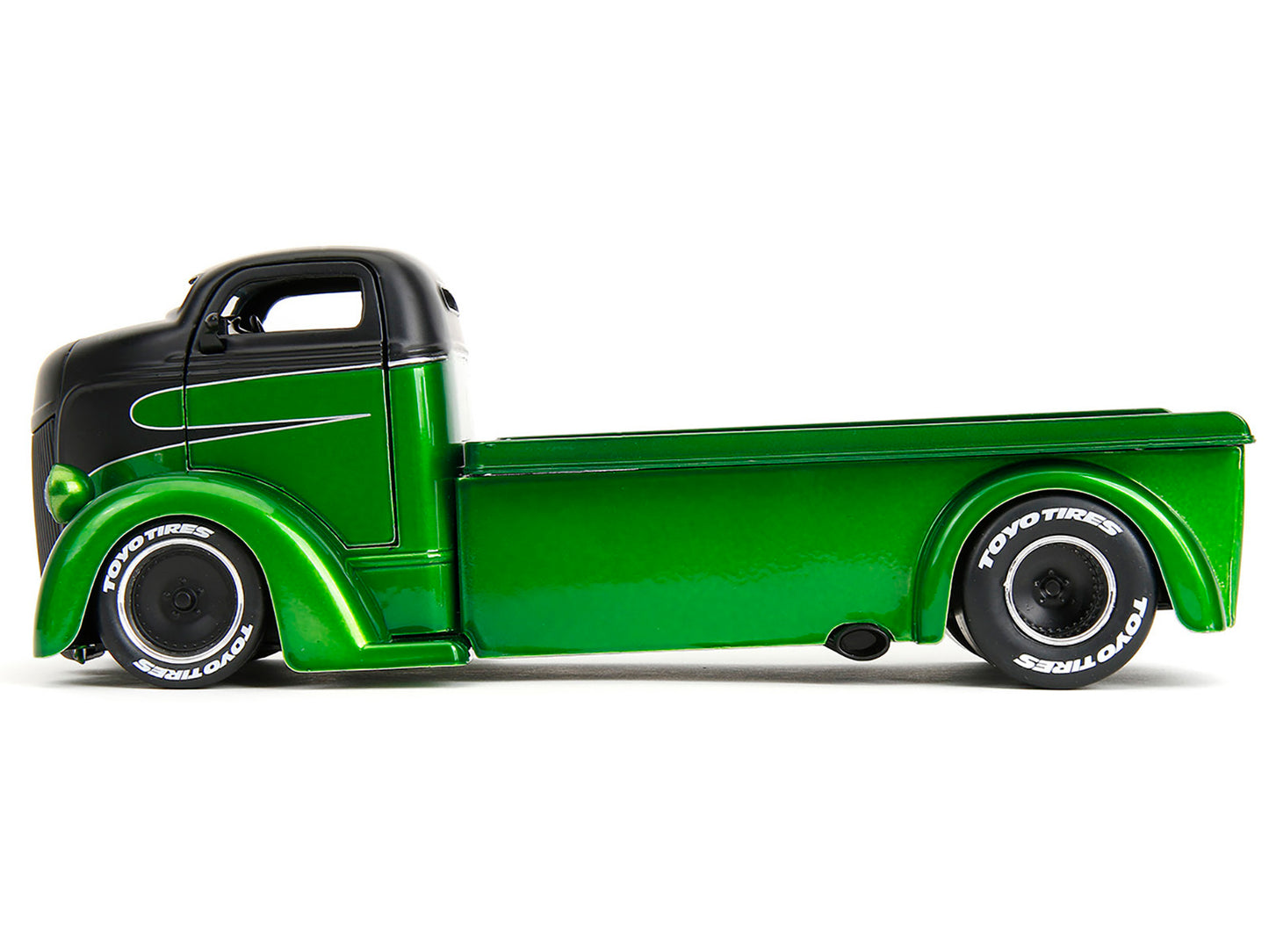 1947 Ford COE Flatbed Truck Green Metallic & Matt Black Toyo Tires w Extra Wheel