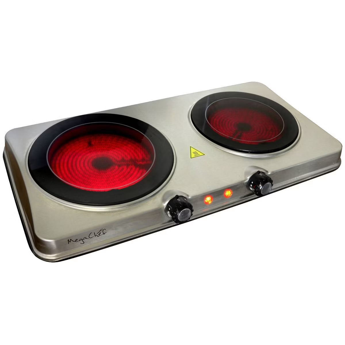 MegaChef Portable 1700W Heavy Duty Dual Size Burner Infrared Cooktop Range