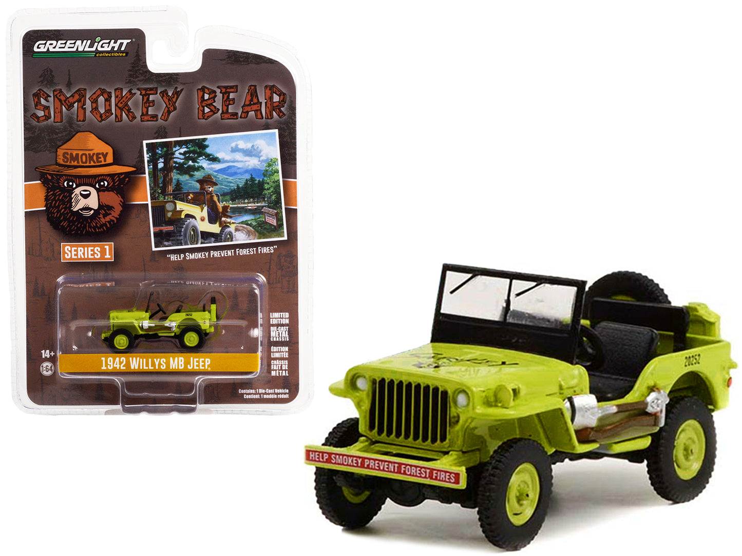 1942 Willys MB Jeep Bright Green Help Smokey Prevent Forest Fires Smokey Bear S