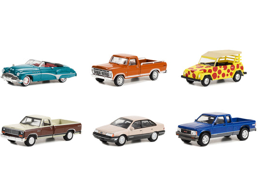 Vintage Ad Cars Set of 6 Pcs Series 8 1/64 Diecast Cars Greenlight