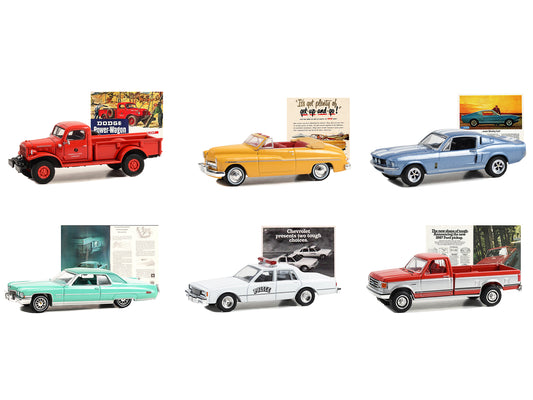 Vintage Ad Cars Set of 6 Pcs Series 9  1/64 Diecast Cars Greenlight