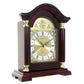 Bedford Redwood Oak Wood Finish Mantel Shelf Desk Clock with 4 Hourly Chimes
