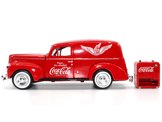 1940 Ford Sedan Cargo Van Red Pause... Go Refreshed Coca-Cola w Vending Machine