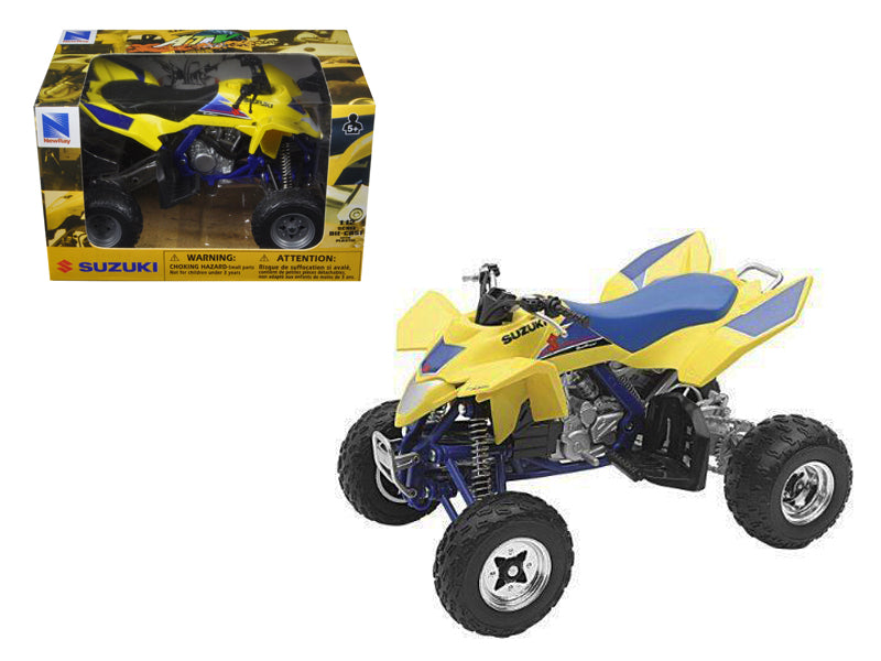 Suzuki Quad Racer R450 ATV Yellow Blue 1/12 Diecast Model New Ray