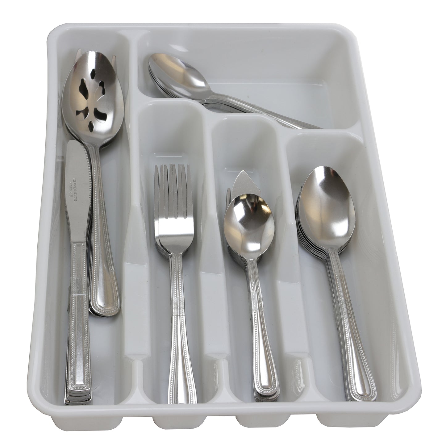 Gibson Home Basic Living Aston 45 Piece Flatware Set w Plastic Tray