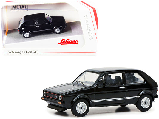 Volkswagen Golf GTI Black w Silver Stripes 1/64 Diecast Car Schuco