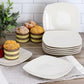 Gibson Home Zen Buffetware 8 Piece 7" Stoneware Dessert Plate Set in White