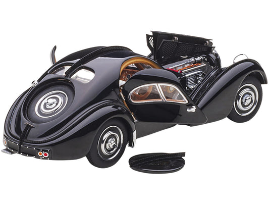 1938 Bugatti Type 57SC Atlantic w Disc Wheels Black 1/43 Diecast Car Autoart