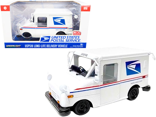 USPS LLV Long Life Postal Delivery Vehicle White w Stripes United States Postal