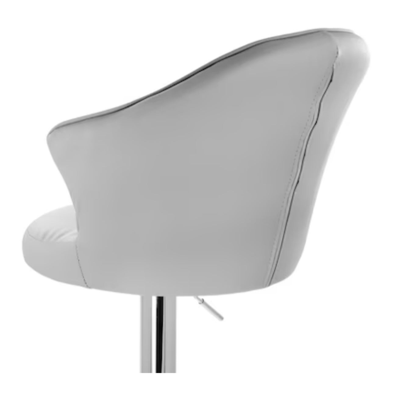 Elama 2 Piece Shell Back Faux Leather Adjustable Bar Stool Dark Gray w Chrome