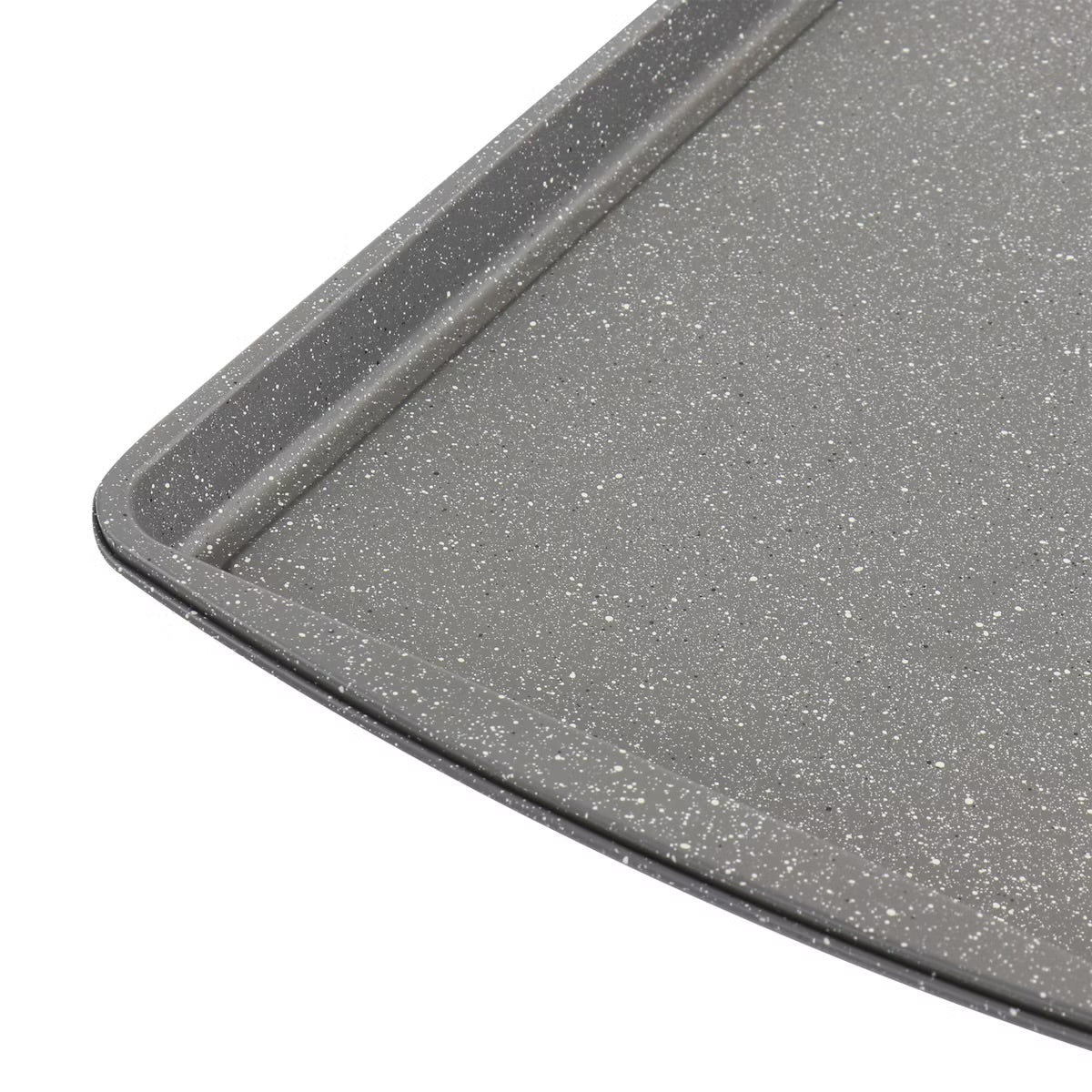 Oster 3 Piece Nonstick 13” 15” 17” Carbon Steel Cookie Sheet Set in Greystone