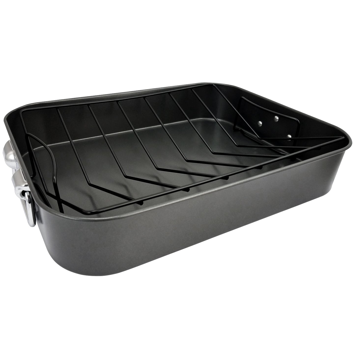 Gibson Home Top Roast 16" Roaster w Metal Rack in Black