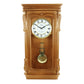 Bedford 26” Golden Oak Wood Finish Wall Clock w Swinging Pendulum & 4 Chimes