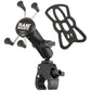 RAM Mount Small Tough-Claw Base w/Double Socket Arm  Universal X-Grip Cell/iPhone Cradle [RAM-B-400-UN7]