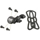 RAM Mount RAM Torque 3/8" - 5/8" Diameter Mini Rail Base with 1" Ball, Short Arm and X-Grip for Larger Phones [RAM-B-408-37-62-A-UN10]