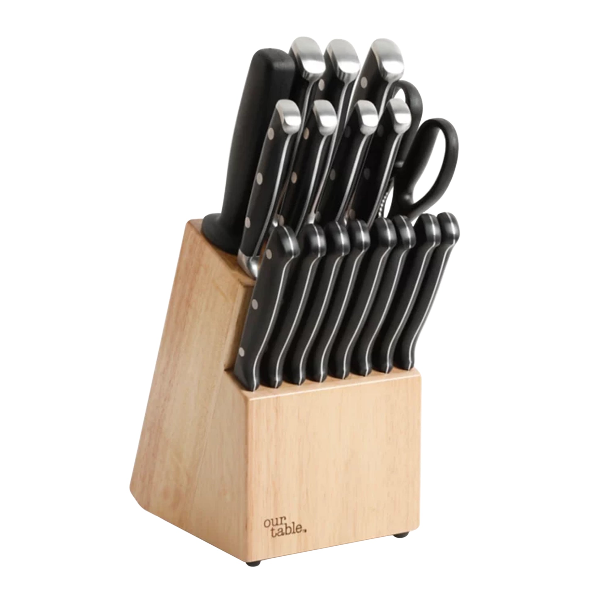 Our Table 18 Piece Stainless Steel Forged Triple Riveted Cutlery Block Set in B