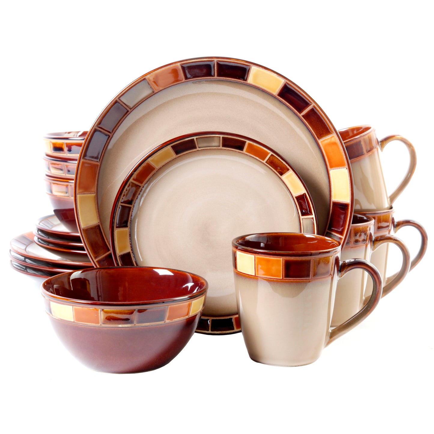 Gibson Elite Casa Estebana 16 pc Glazed Stoneware Dinnerware Set