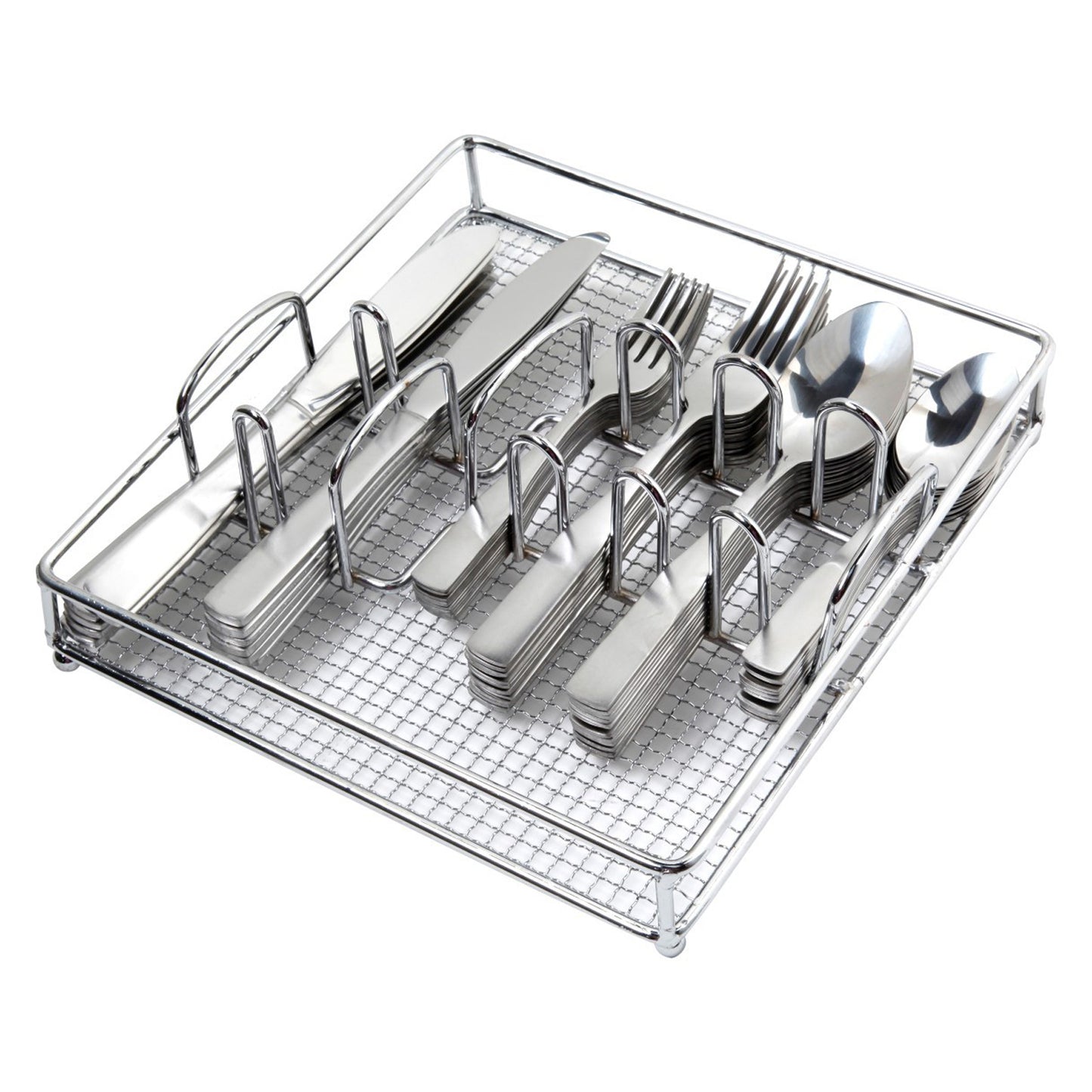 Gibson Home Abbeville 61 Piece Stainless Steel Flatware Set w Wire Caddy