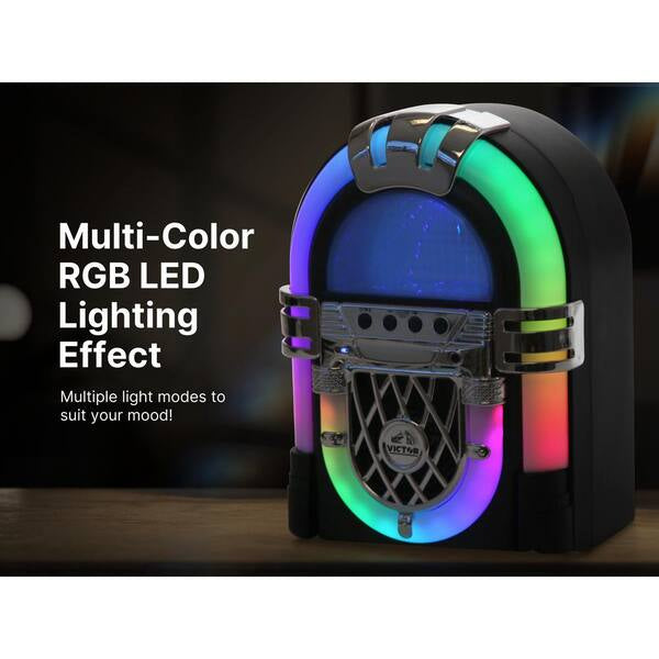 Victor Mini Bluetooth Jukebox w Multicolor LED Lighting