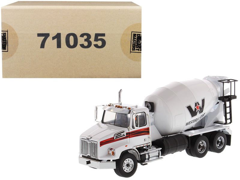 Western Star 4700 SB Concrete Mixer Truck White 1/50 Diecast Model Diecast Mast