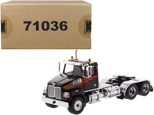 Western Star 4700 SF Tandem Day Cab Tractor Metallic Black 1/50 Diecast Model D