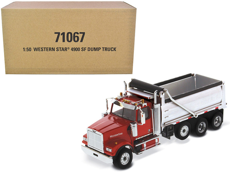 Western Star 4900 SF Dump Truck Red Silver 1/50 Diecast Model Diecast Masters