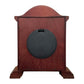 Bedford Redwood Oak Wood Finish Mantel Shelf Desk Clock with 4 Hourly Chimes
