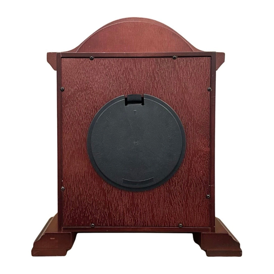 Bedford Redwood Oak Wood Finish Mantel Shelf Desk Clock with 4 Hourly Chimes