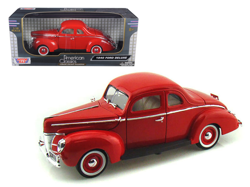 1940 Ford Deluxe Red American Classics Series 1/18 Diecast Car Motormax