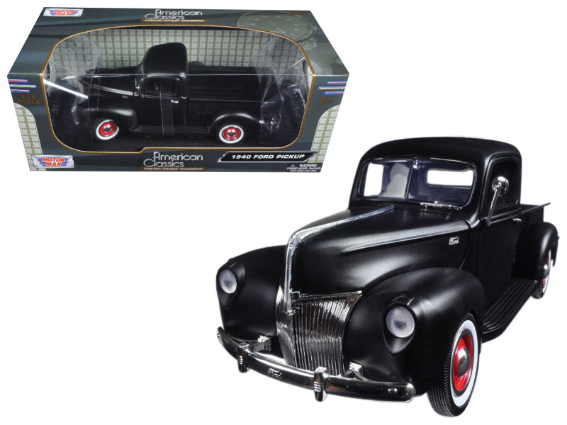 1940 Ford Pickup Matt Black 1/18 Diecast Car Motormax