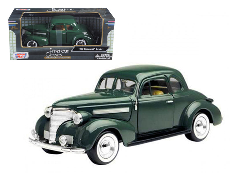 1939 Chevrolet Coupe Green 1/24 Diecast Car Motormax