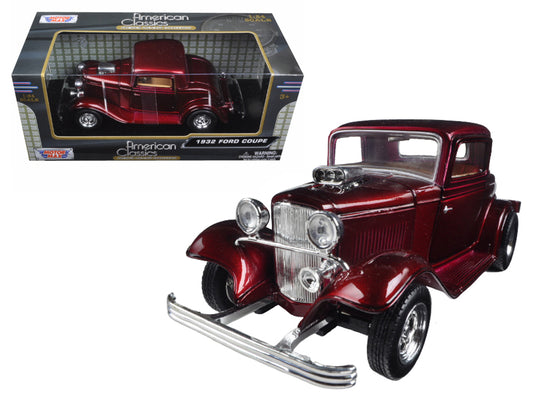 1932 Ford Coupe Burgundy 1/24 Diecast Car Motormax