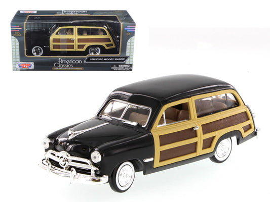 1949 Ford Woody Wagon Black 1/24 Diecast Car Motormax