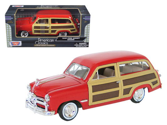 1949 Ford Woody Wagon Red 1/24 Diecast Car Motormax