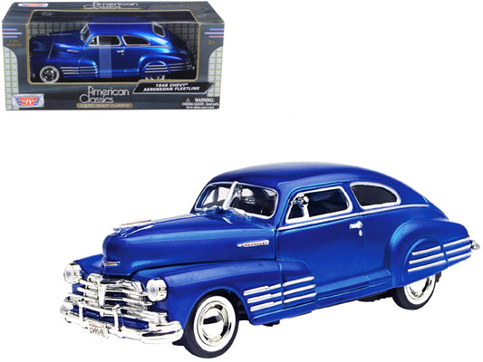 1948 Chevrolet Aerosedan Fleetline Blue 1/24 Diecast Car Motormax