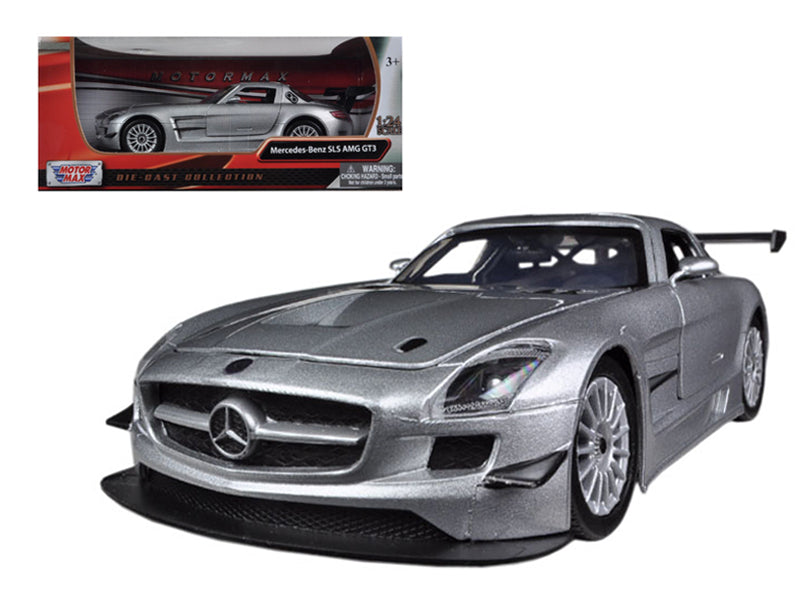 Mercedes SLS AMG GT3 Silver 1/24 Diecast Car Model Motormax