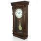Bedford 26” Chestnut Wood Finish Wall Clock w Swinging Pendulum & 4 Chimes