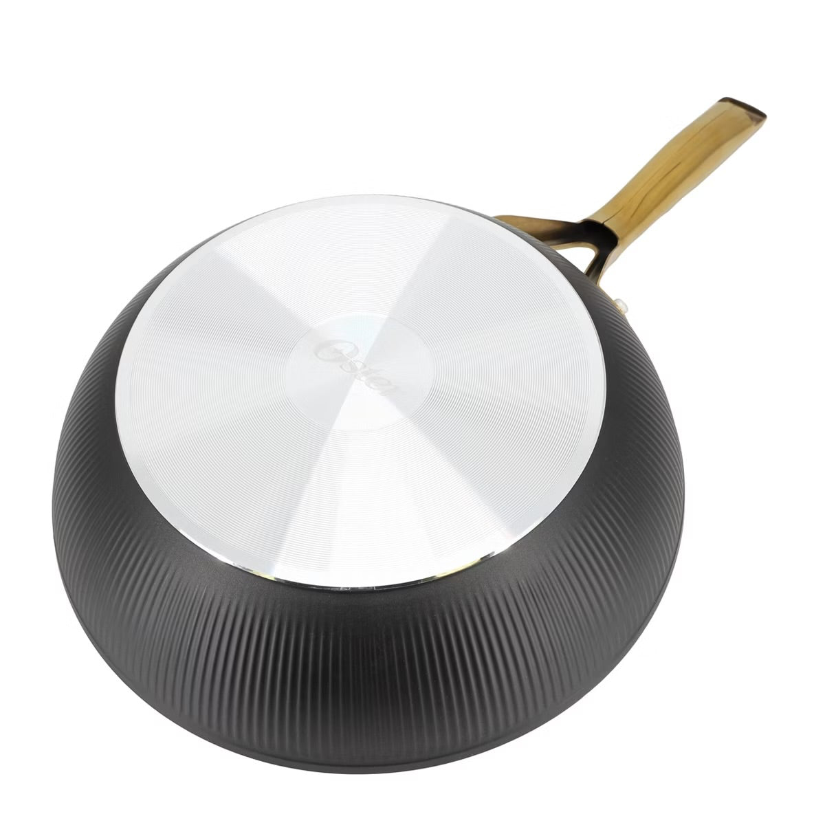 Oster Abbottsford 11" Nonstick Round Aluminum Wok in Black