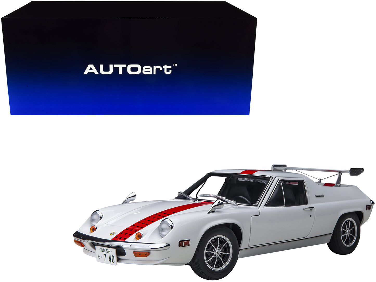 Lotus Europa Special White w Red Stripe Graphics The Circuit Wolf 1/18 Model Ca