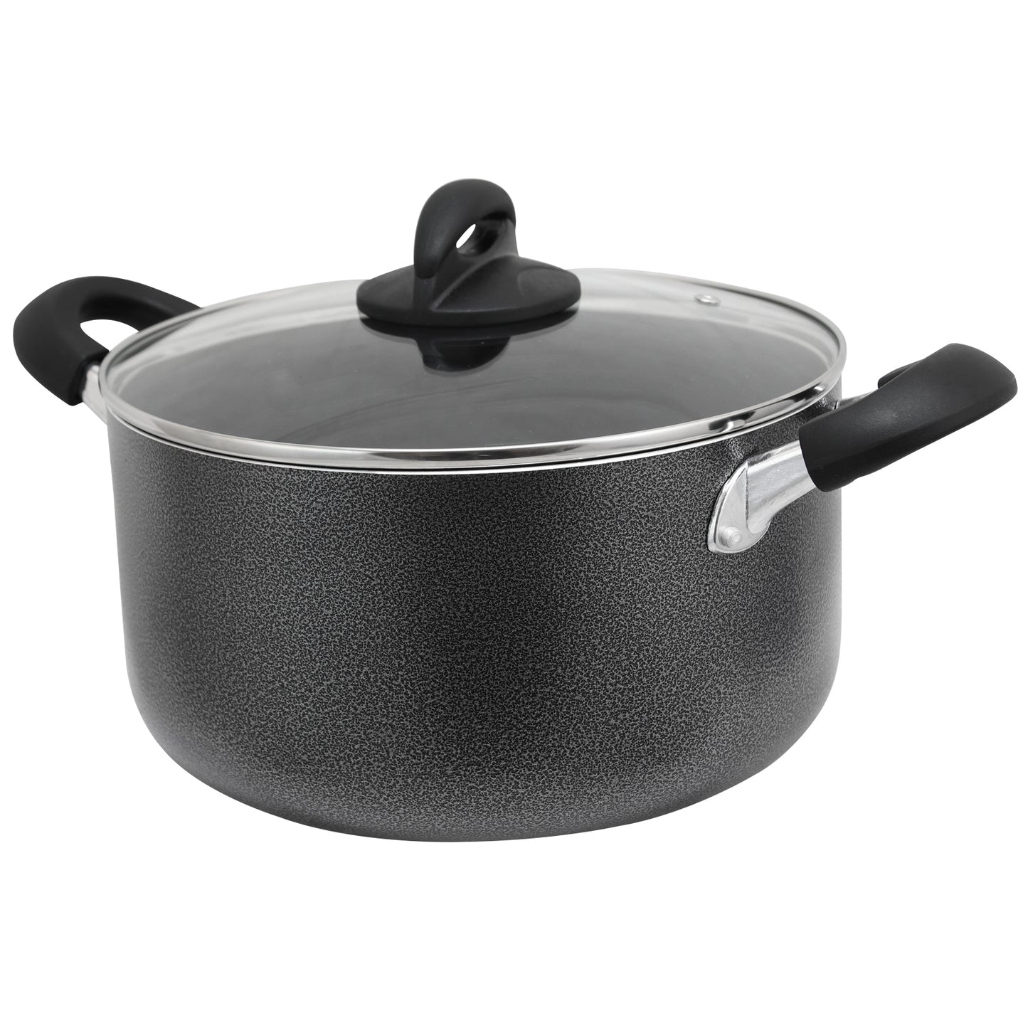 Oster Clairborne 6 Quart Aluminum Hammered Tone Dutch Oven w Lid in Charcoal Gre