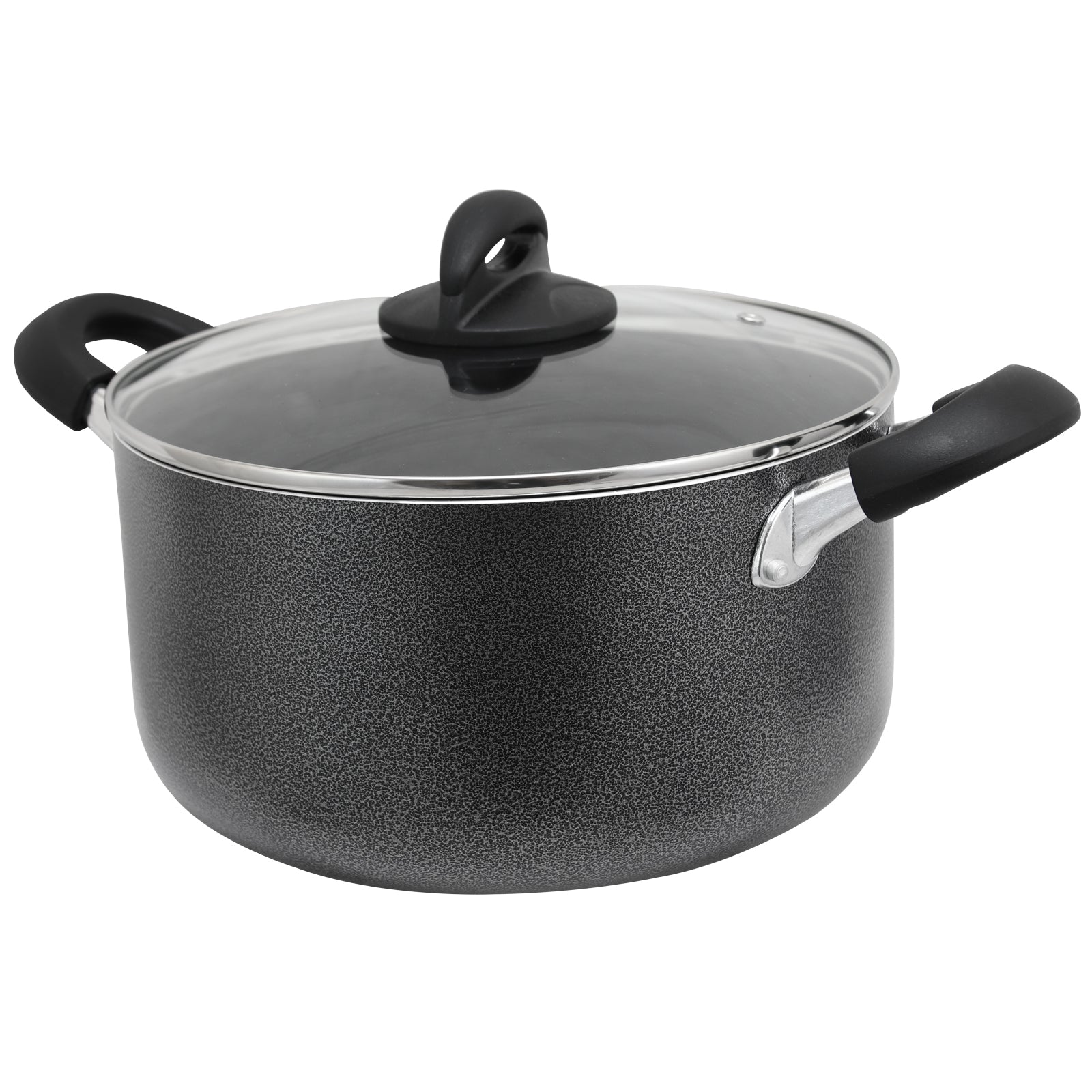 Oster Clairborne 6 Quart Aluminum Hammered Tone Dutch Oven w Lid in Charcoal Gre